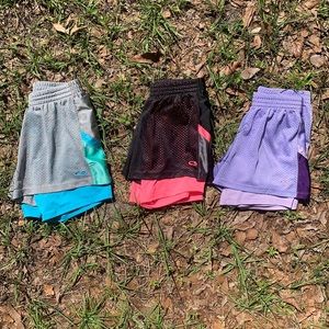 Champion Girls Blue and Teal Athletic Shorts